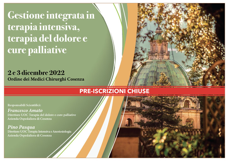 Gestione integrata in terapia intensiva, terapia del dolore e cure palliative